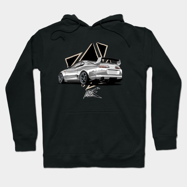 toyota supra a80 white Hoodie by naquash